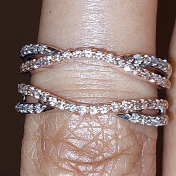 14K Two Tone White/Rose Gold Ring with 1/3 CTW Diamonds - Picture 2 of 4